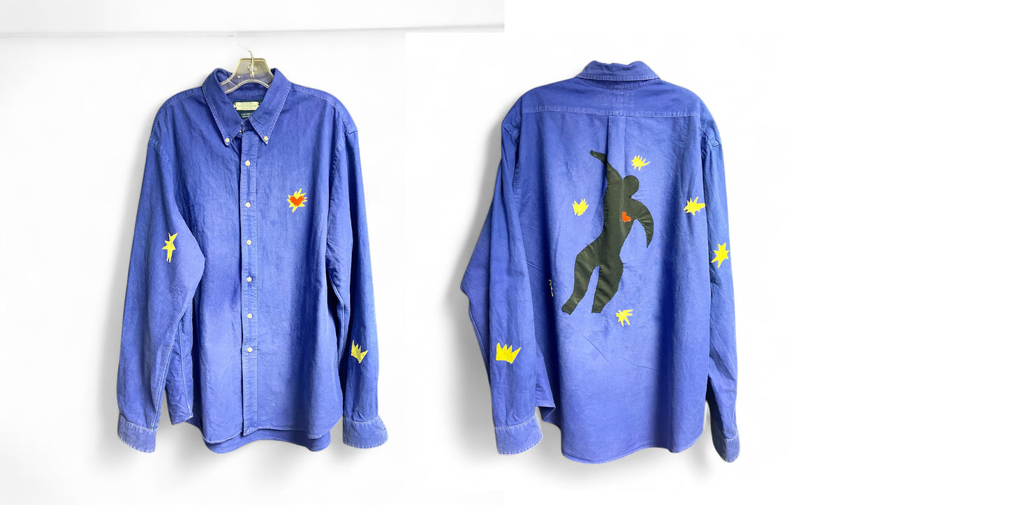 Mens long sleeve button down 100% cotton shirt - MATISSE